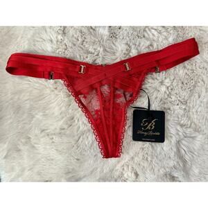 RARE🔥 Honey Birdette LUCILLE❤️ Red Lace Thong XS